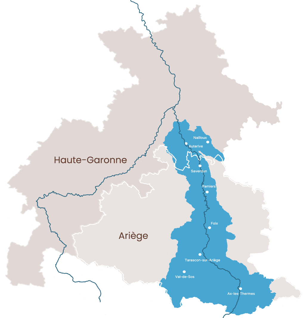 carte territoire symar Val d'Ariège