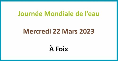 RETROUVEZ NOUS A LA JOURNEE MONDIALE DE L'EAU